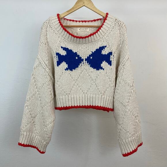 Free People - Saltwater Sweater - Sea Salt Combo - Size XS - Picture 1 of 9